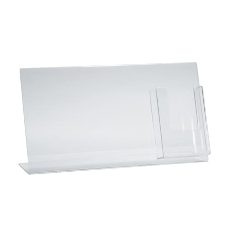 Angled Sign Holder W/ Trifold Pocket Overall Size: 16W X 8.5H, PK2